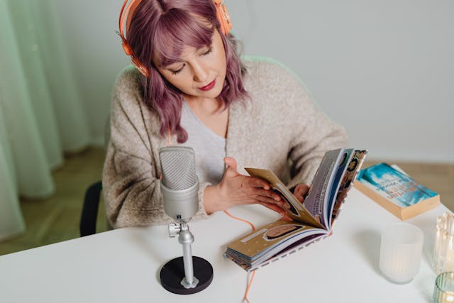 Audiobook recording session